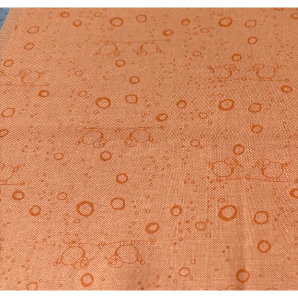 Cheap Talk Orange Bird Print Cotton Fabric 18" x 18" Quilting Sewing Square by C